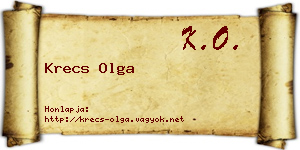 Krecs Olga névjegykártya